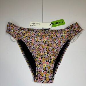 Nobody’s Child Jemina Frill Trim Bikini Bottoms US Sz 6 NWT Eco-Friendly Floral